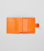 Bottega Veneta® Tangerine Intrecciato Nappa French Flap Mini Wallet Bottega Veneta® Tangerine Intrecciato Nappa French Flap Mini Wallet