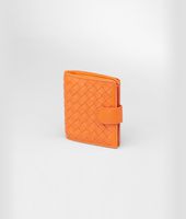 Bottega Veneta® Tangerine Intrecciato Nappa French Flap Mini Wallet Bottega Veneta® Tangerine Intrecciato Nappa French Flap Mini Wallet