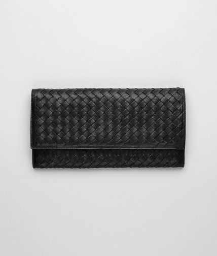 BOTTEGA VENETA - Nero Intrecciato Washed Lambskin Document Case