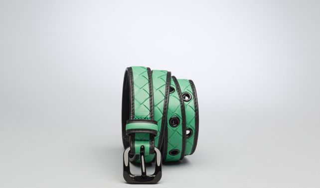 BOTTEGA VENETA - Gürtel aus Nappaleder Glass Intrecciato Trèfle