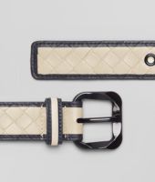 Bottega Veneta® Pearl Intrecciato Nappa Glass Belt Bottega Veneta® Pearl Intrecciato Nappa Glass Belt