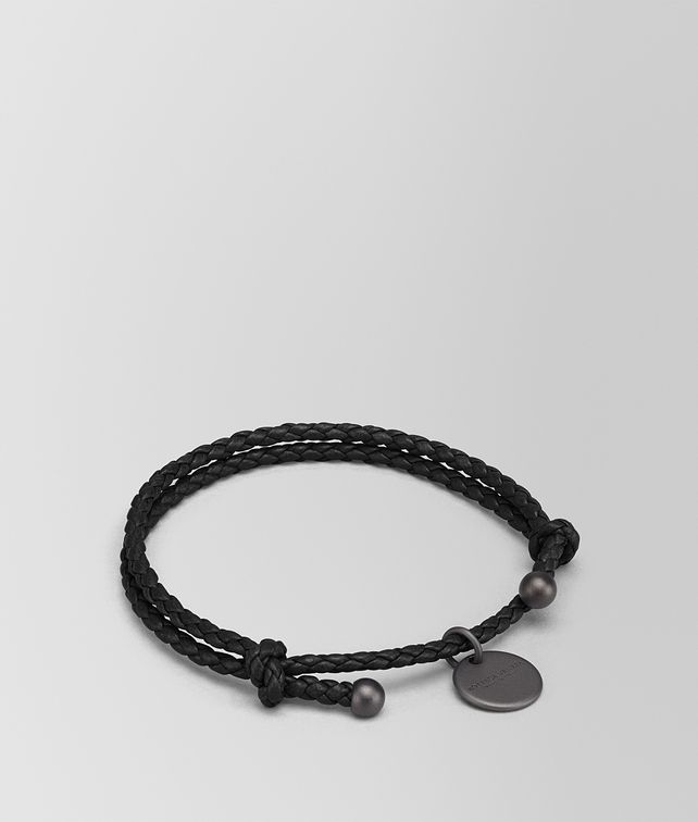 BOTTEGA VENETA BRACELET IN NERO INTRECCIATO NAPPA Keyring or Bracelets E fp