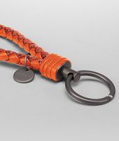 Bottega Veneta® Tangerine Intrecciato Ayers Livrea Key Ring Bottega Veneta® Tangerine Intrecciato Ayers Livrea Key Ring