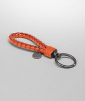 Bottega Veneta® Tangerine Intrecciato Ayers Livrea Key Ring Bottega Veneta® Tangerine Intrecciato Ayers Livrea Key Ring