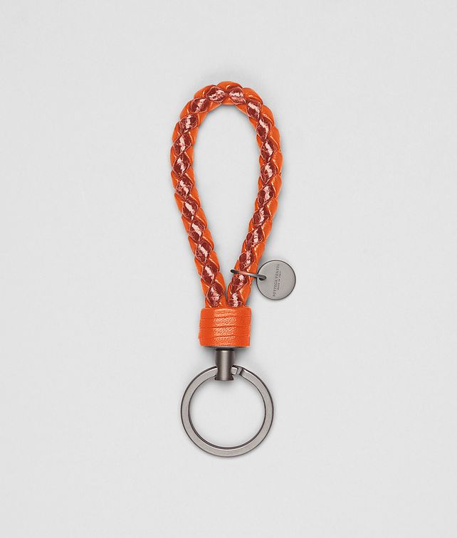 BOTTEGA VENETA Tangerine Intrecciato Ayers Livrea Key Ring Keyring or Bracelets E fp