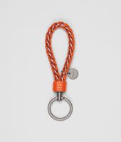 Bottega Veneta® Tangerine Intrecciato Ayers Livrea Key Ring Bottega Veneta® Tangerine Intrecciato Ayers Livrea Key Ring