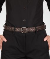 Bottega Veneta® Ebano Intrecciato Nappa Belt Bottega Veneta® Ebano Intrecciato Nappa Belt