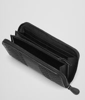 Bottega Veneta® Nero Intreccio Imperatore Zip Around Wallet Bottega Veneta® Nero Intreccio Imperatore Zip Around Wallet