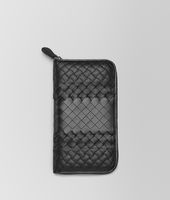 Bottega Veneta® Nero Intreccio Imperatore Zip Around Wallet Bottega Veneta® Nero Intreccio Imperatore Zip Around Wallet