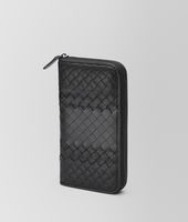 Bottega Veneta® Nero Intreccio Imperatore Zip Around Wallet Bottega Veneta® Nero Intreccio Imperatore Zip Around Wallet
