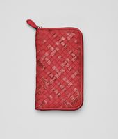 Bottega Veneta® Fraise Intrecciato Ayers Nappa Zip Around Wallet Bottega Veneta® Fraise Intrecciato Ayers Nappa Zip Around Wallet