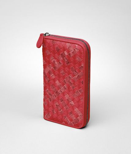 BOTTEGA VENETA - Fraise Intrecciato Ayers Nappa Zip Around Wallet