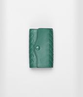 Bottega Veneta® Menthe Intrecciato Nappa Key Case Bottega Veneta® Menthe Intrecciato Nappa Key Case