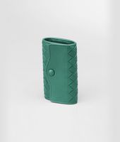 Bottega Veneta® Menthe Intrecciato Nappa Key Case Bottega Veneta® Menthe Intrecciato Nappa Key Case