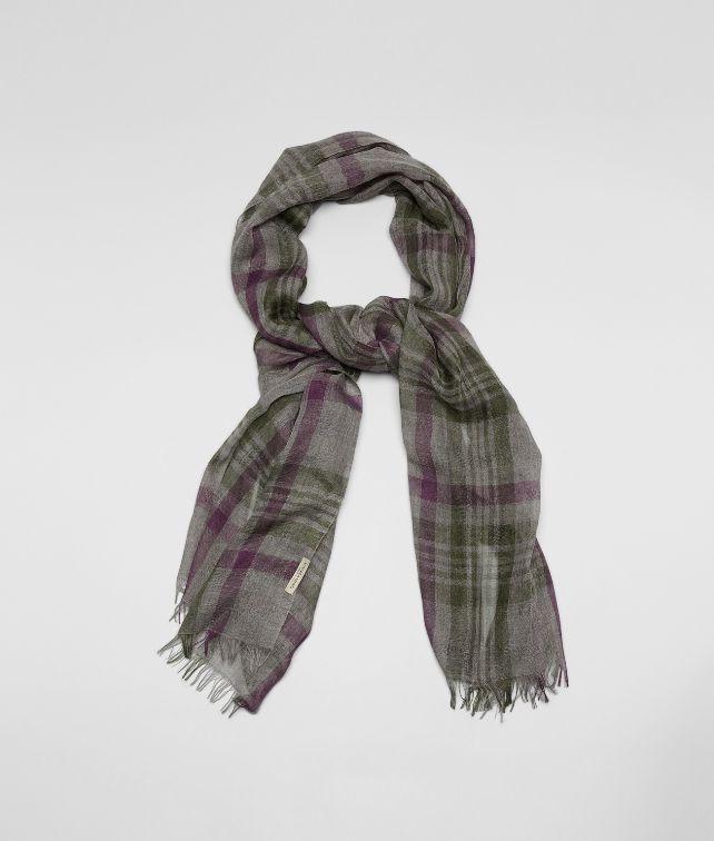 BOTTEGA VENETA ÉCHARPE GREY GREEN EN CACHEMIRE ET SOIE écharpe ou gant ou chapeau U fp