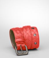 Bottega Veneta® New Red Intrecciato VN Belt Bottega Veneta® New Red Intrecciato VN Belt