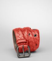 Bottega Veneta® New Red Intrecciato Nappa Belt Bottega Veneta® New Red Intrecciato Nappa Belt