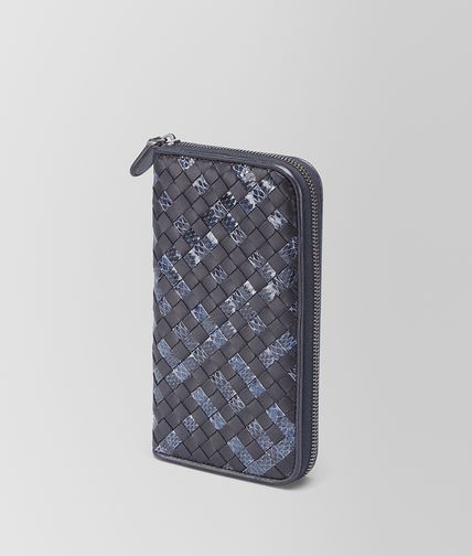 BOTTEGA VENETA - Tourmaline Prusse Intrecciato Ayers Nappa Zip Around Wallet
