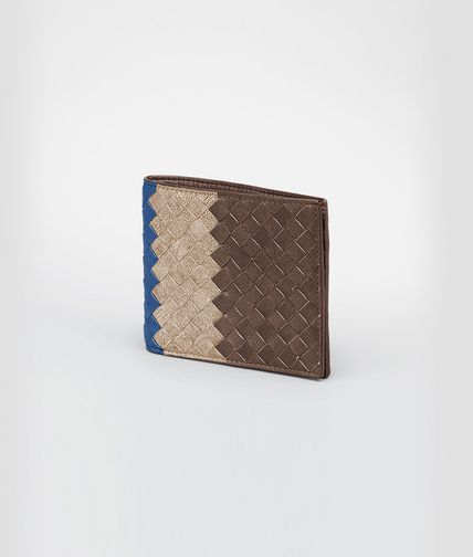 BOTTEGA VENETA - Edoardo Walnut Électrique Intrecciato Club Fumé Wallet