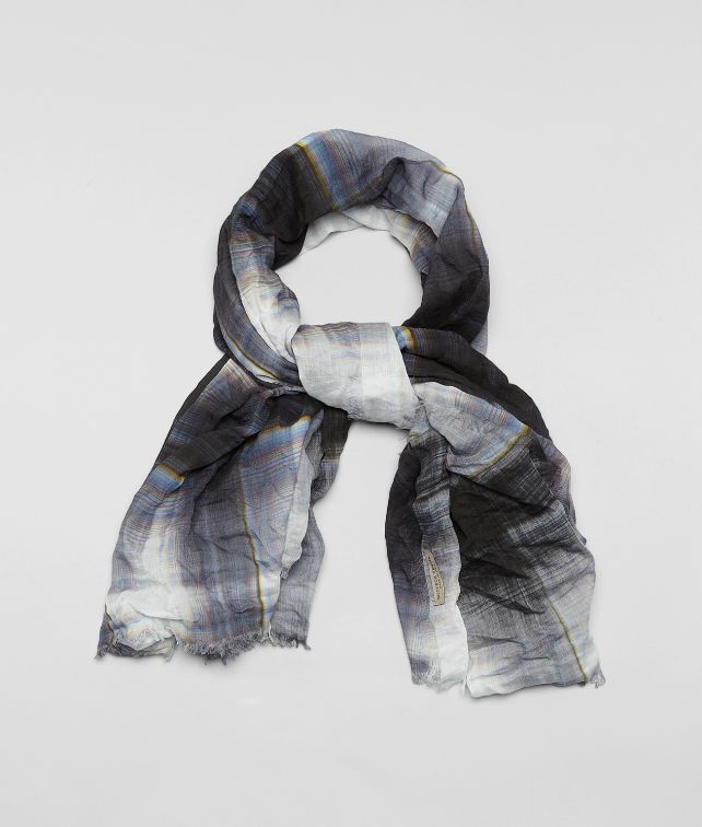 BOTTEGA VENETA WHITE BLUE COTTON SILK SCARF Scarf or Hat or Glove U fp