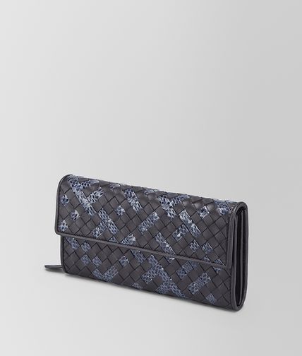 BOTTEGA VENETA - Tourmaline Prusse Intrecciato Ayers Nappa Continental Wallet