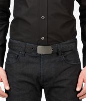 Bottega Veneta® Nero Buffalo Leather Metal Belt Bottega Veneta® Nero Buffalo Leather Metal Belt