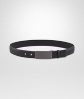 Bottega Veneta® Nero Buffalo Leather Metal Belt Bottega Veneta® Nero Buffalo Leather Metal Belt