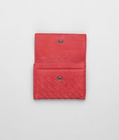 Bottega Veneta® Fraise Intrecciato Washed Lambskin Card Case Bottega Veneta® Fraise Intrecciato Washed Lambskin Card Case
