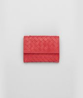 Bottega Veneta® Fraise Intrecciato Washed Lambskin Card Case Bottega Veneta® Fraise Intrecciato Washed Lambskin Card Case