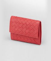Bottega Veneta® Fraise Intrecciato Washed Lambskin Card Case Bottega Veneta® Fraise Intrecciato Washed Lambskin Card Case