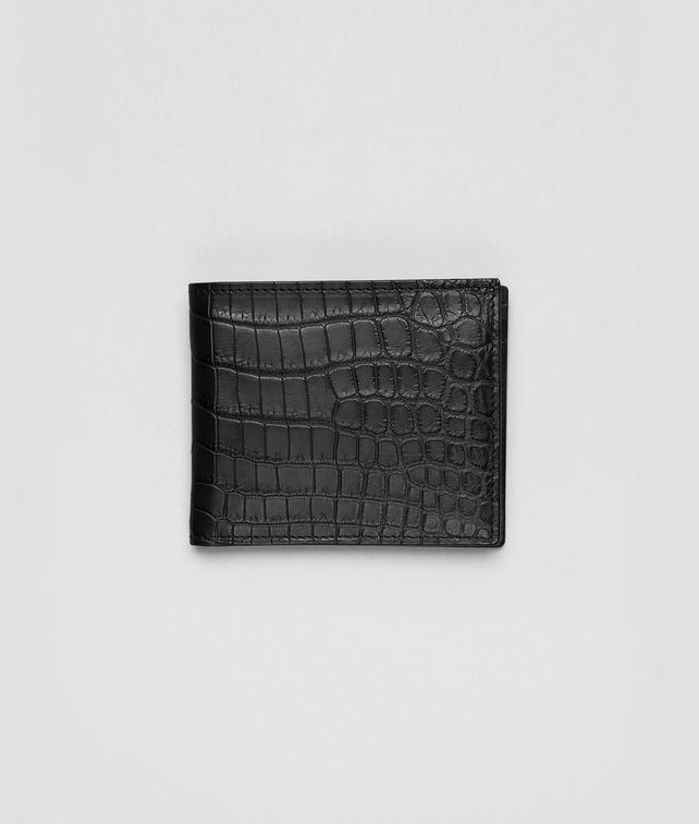 BOTTEGA VENETA WALLET IN NERO CROCODILE Bi-fold Wallet U fp