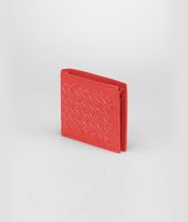 Bottega Veneta® NEW RED INTRECCIATO ANTIQUE OSTRICH WALLET Bottega Veneta® NEW RED INTRECCIATO ANTIQUE OSTRICH WALLET