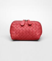 Bottega Veneta® Fraise Intrecciato Nappa Cosmetic Case Bottega Veneta® Fraise Intrecciato Nappa Cosmetic Case