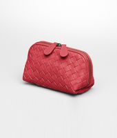 Bottega Veneta® Fraise Intrecciato Nappa Cosmetic Case Bottega Veneta® Fraise Intrecciato Nappa Cosmetic Case