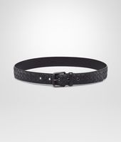 Bottega Veneta® NERO INTRECCIATO ANTIQUE OSTRICH BELT Bottega Veneta® NERO INTRECCIATO ANTIQUE OSTRICH BELT