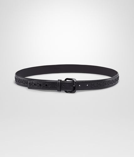 BOTTEGA VENETA - Gürtel aus Madras Heritage Mirror Nero