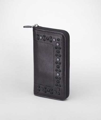 BOTTEGA VENETA - Nero Madras Heritage Mirror Zip Around Wallet