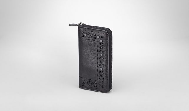 BOTTEGA VENETA - Nero Madras Heritage Mirror Zip Around Wallet