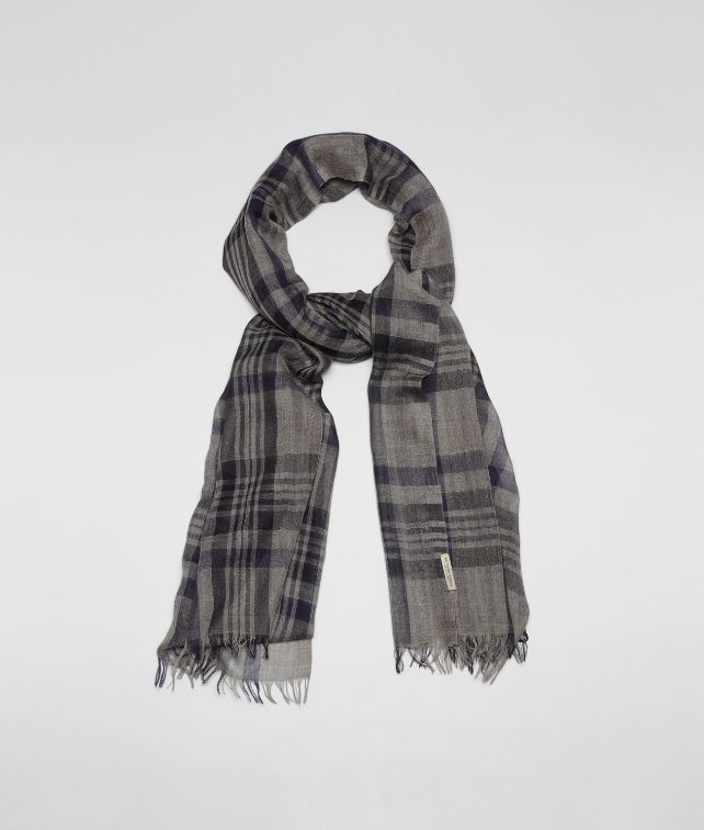 BOTTEGA VENETA GREY BLU CASHEMERE SILK SCARF Scarf or Hat or Glove U fp