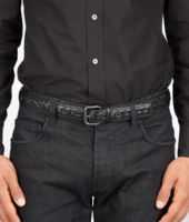 Bottega Veneta® NERO INTRECCIATO MADRAS HERITAGE BELT Bottega Veneta® NERO INTRECCIATO MADRAS HERITAGE BELT