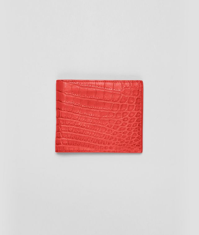 BOTTEGA VENETA WALLET IN NEW RED CROCODILE Bi-fold Wallet U fp