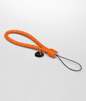 Bottega Veneta® Tangerine Intrecciato Nappa Cell Phone Strap Bottega Veneta® Tangerine Intrecciato Nappa Cell Phone Strap