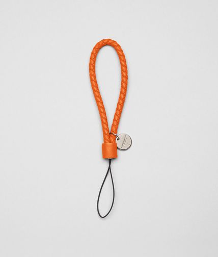 BOTTEGA VENETA - Tangerine Intrecciato Nappa Cell Phone Strap