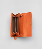 Bottega Veneta® Tangerine Intrecciato Ayers Nappa Continental Wallet Bottega Veneta® Tangerine Intrecciato Ayers Nappa Continental Wallet