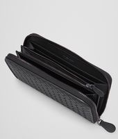 Bottega Veneta® Nero Intrecciato Vachette Zip Around Wallet Bottega Veneta® Nero Intrecciato Vachette Zip Around Wallet