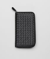 Bottega Veneta® Nero Intrecciato Vachette Zip Around Wallet Bottega Veneta® Nero Intrecciato Vachette Zip Around Wallet