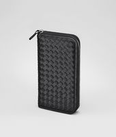 Bottega Veneta® Nero Intrecciato Vachette Zip Around Wallet Bottega Veneta® Nero Intrecciato Vachette Zip Around Wallet