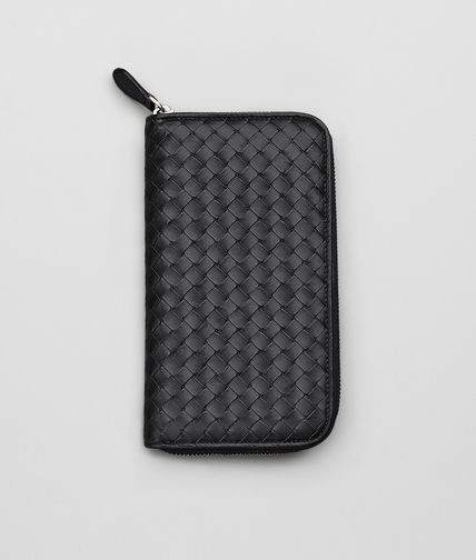 BOTTEGA VENETA - Nero Intrecciato Vachette Zip Around Wallet