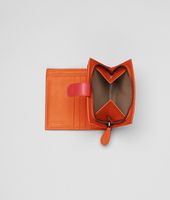 Bottega Veneta® New Red Tangerine Intrecciato Waxy French Flap Wallet Bottega Veneta® New Red Tangerine Intrecciato Waxy French Flap Wallet
