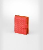 Bottega Veneta® New Red Tangerine Intrecciato Waxy French Flap Wallet Bottega Veneta® New Red Tangerine Intrecciato Waxy French Flap Wallet